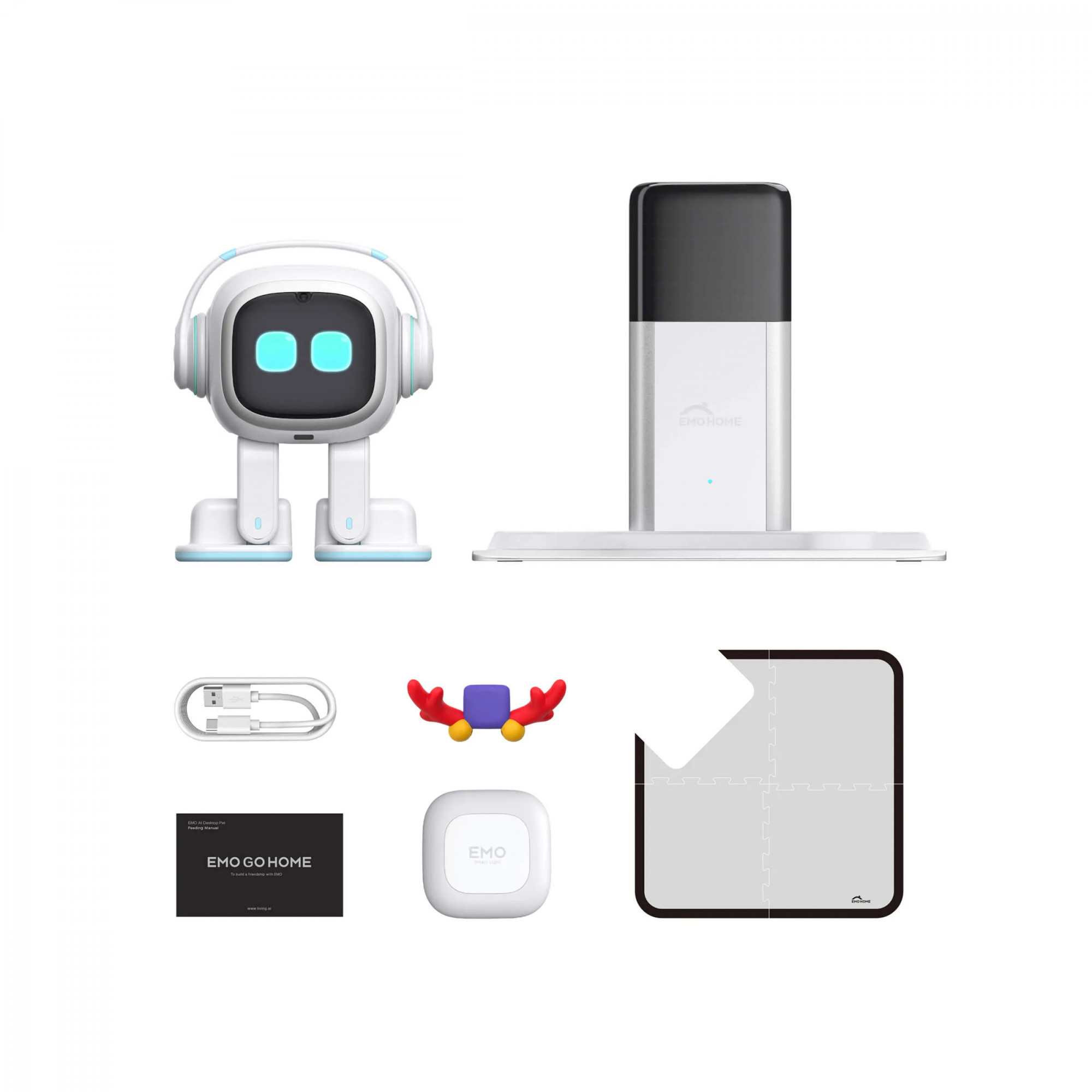 Розумний  робот  EMO GO HOME  штучний інтелект Емо зі станцією color: White